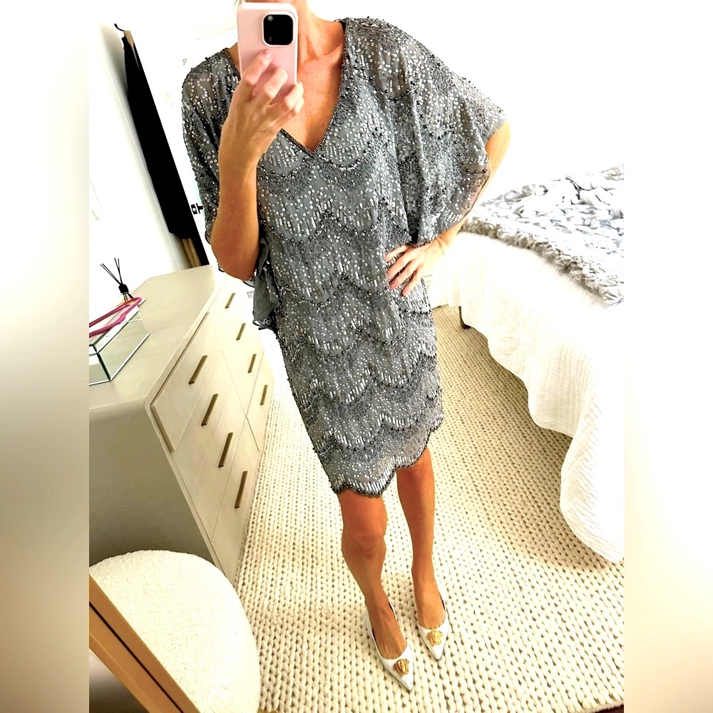 Evening cocktail sequin party dress